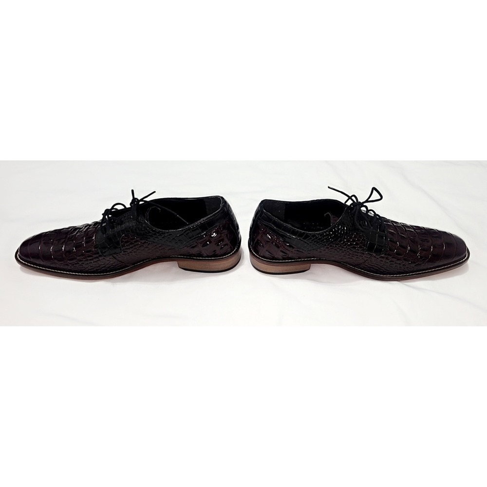 Stacy Adams Men Burgundy Black Crocodile Print Leather Oxford Dress Shoes 9M - Picture 6 of 6